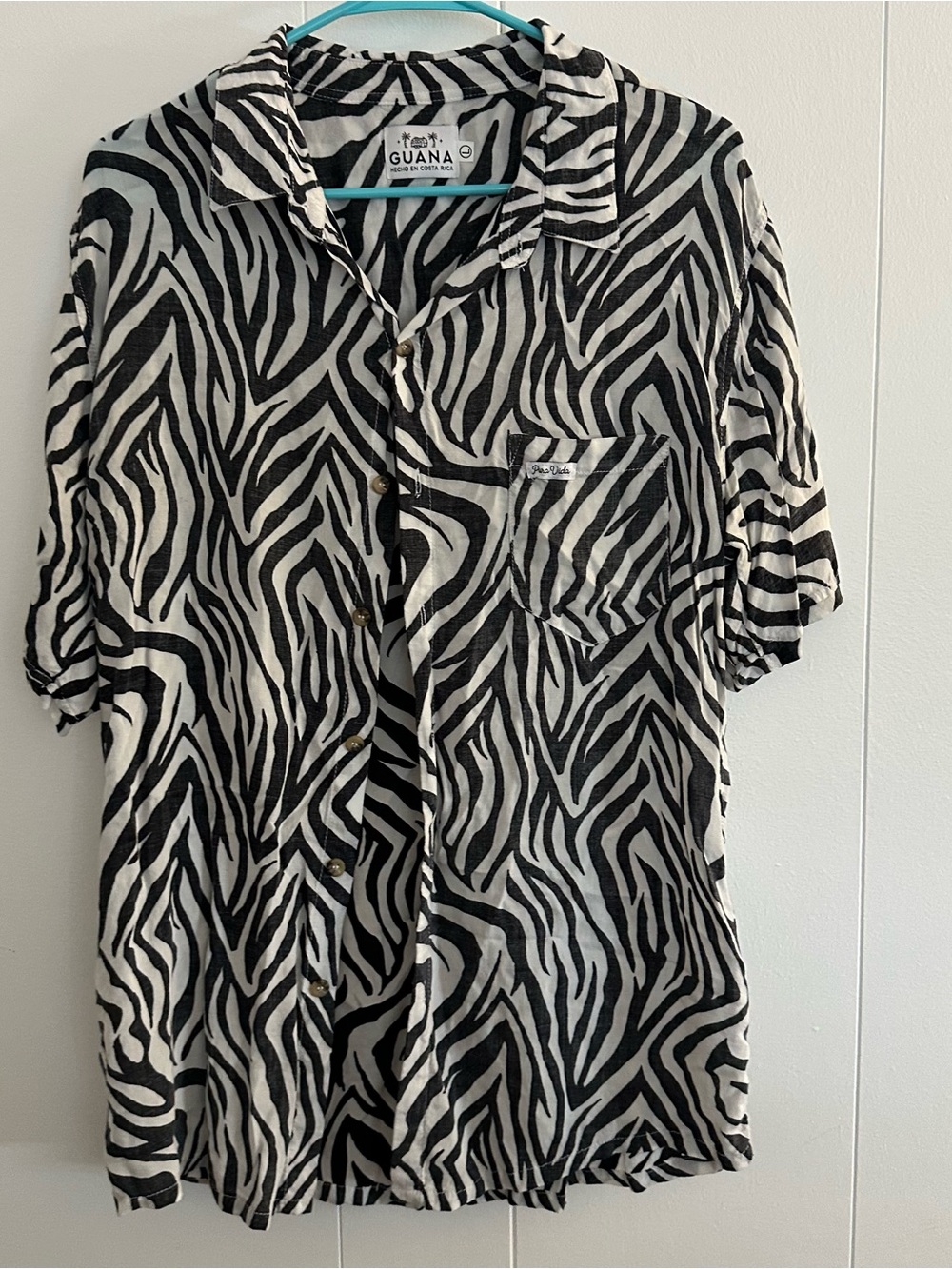Guana Pura Vida Zebra Print Shirt